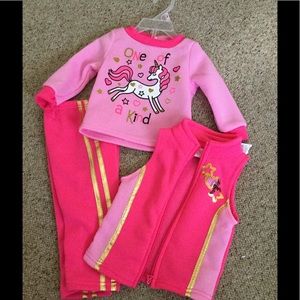 NWT girls 12 mo. Unicorn 3 pc. Pant set